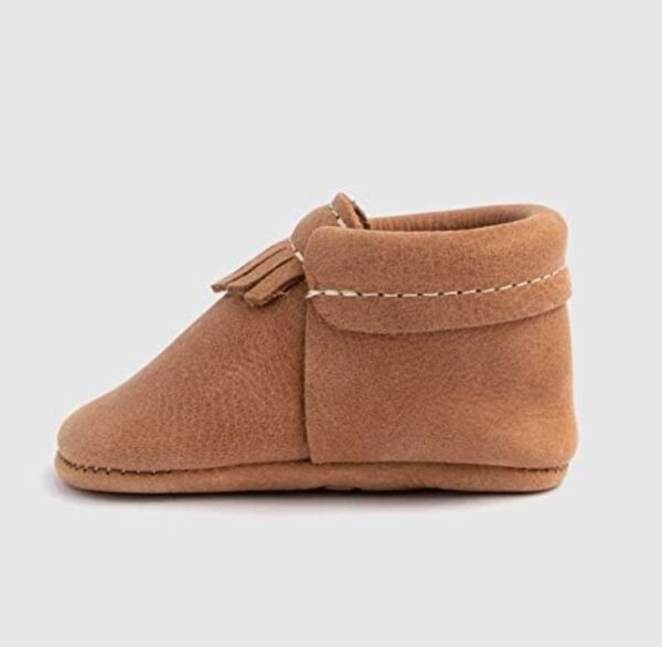 baby boy blue moccasins brown,Soft Sole LeatherMoccasins - Image 3