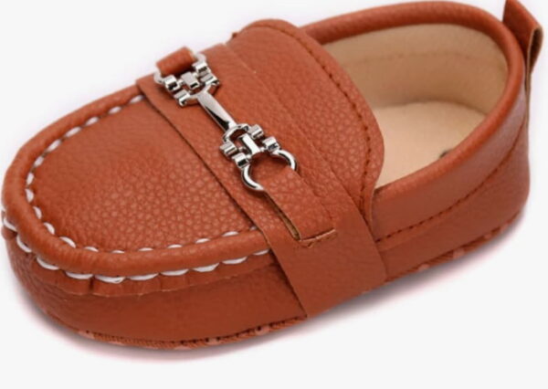 Brown,baby boy leather moccasins,Crib Shoes