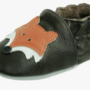 Dark Brown Fox,fox feet baby moccasins, Crib Shoes Baby Moccasins