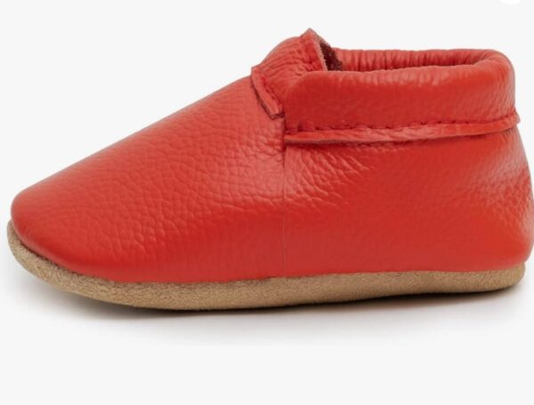 Fire Engine Classic Brown baby leather moccasins