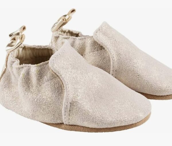 Gold Shimmer,fringeless baby moccasins,Soft Soles Slip-Resistant Crib Shoes