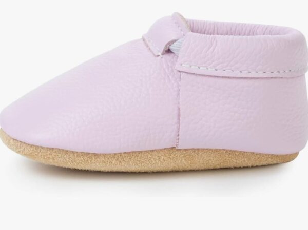 Lilac Brown baby leather moccasins