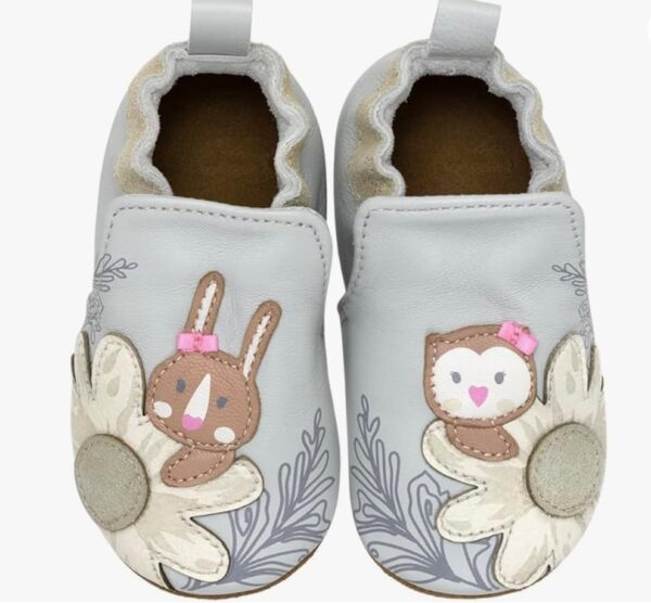 Peek-a-boo Grey Leather,fringeless baby moccasins,Soft Soles Slip-Resistant Crib Shoes