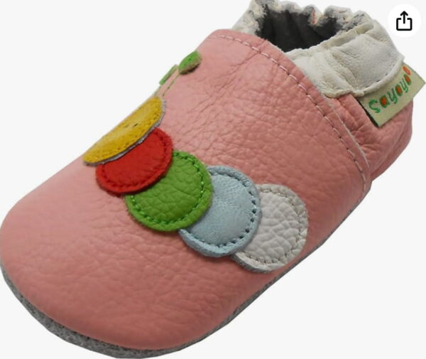 Pink-caterpillars,baby moccasin shoes leather Soft Sole,Infant Toddler Prewalker Shoes