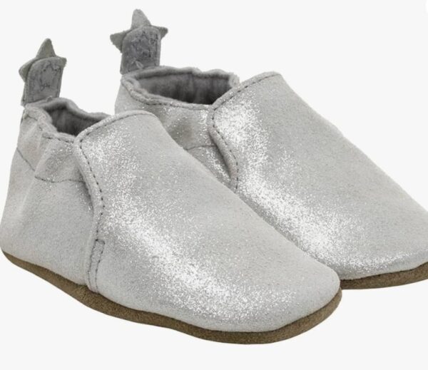Pretty Pearl Silver,fringeless baby moccasins,Soft Soles Slip-Resistant Crib Shoes
