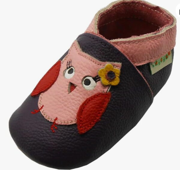 Purple-owl,baby moccasin shoes leather Soft Sole,Infant Toddler Prewalker Shoes